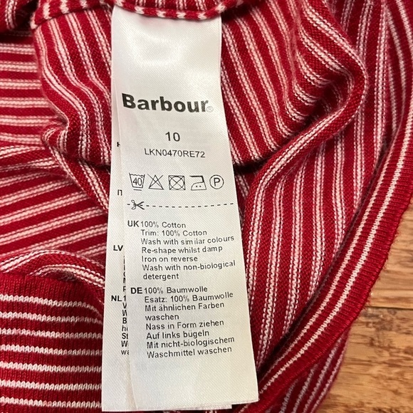 Barbour Red and White Striped Top - Picture 12 of 13